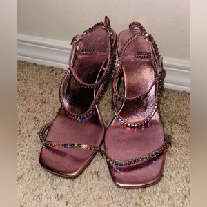 Jeffrey Campbell Pink Metallic Jeweled Pump Heels Size 8 Free People
